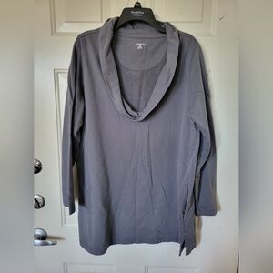 Lands End Women Cowl Neck Tunic Style Sweatshirt XL with POCKETS